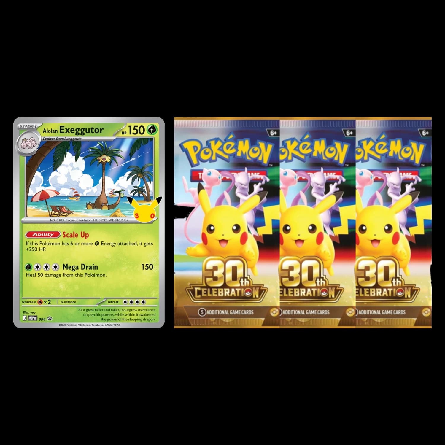 30th Celebration Tech Sticker Collection - Alolan Exeggutor - Resim 2