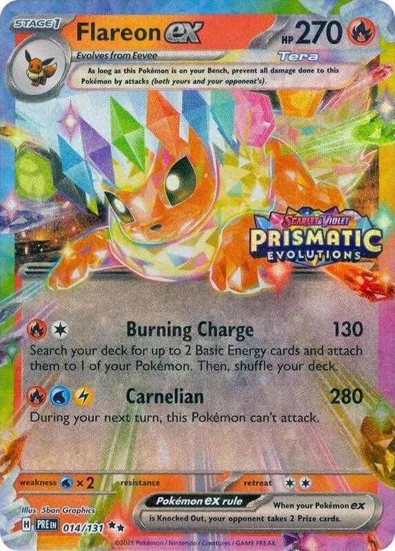 Flareon ex - 014/131 (Prismatic Evolutions Stamp) - Resim 1