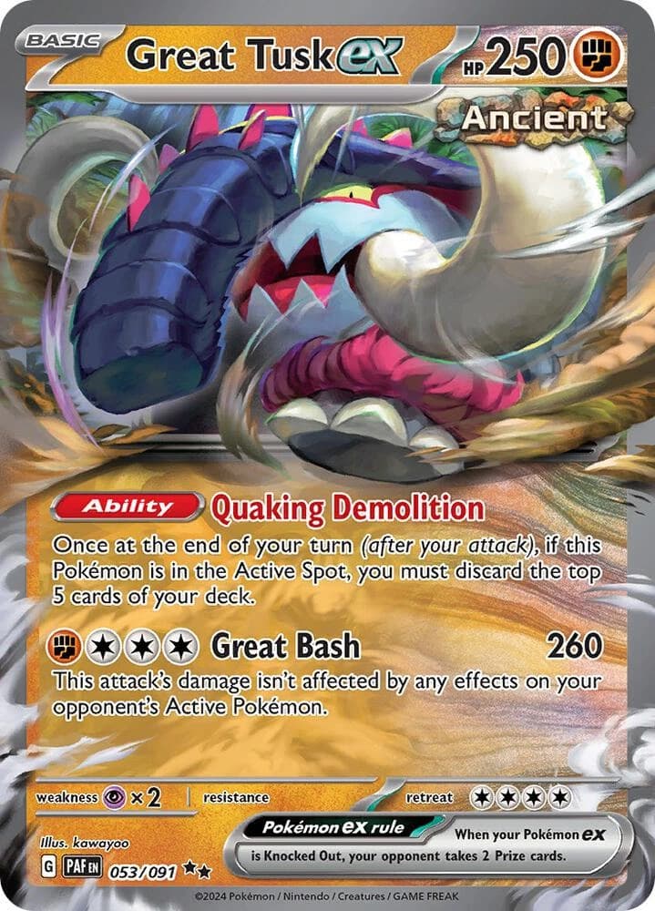 Great Tusk ex - SV: Paldean Fates 053/091 - Resim 1