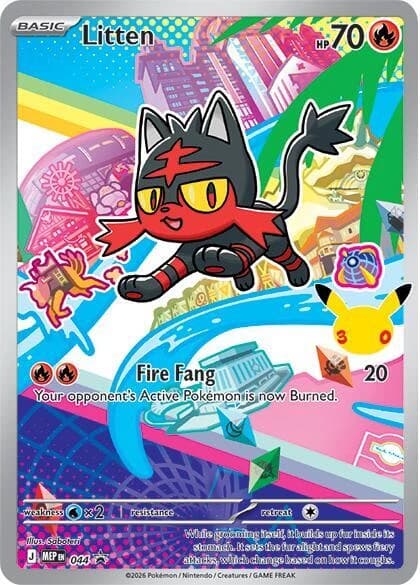 Litten - Mega Evolution Black Star Promos 044 - Resim 1