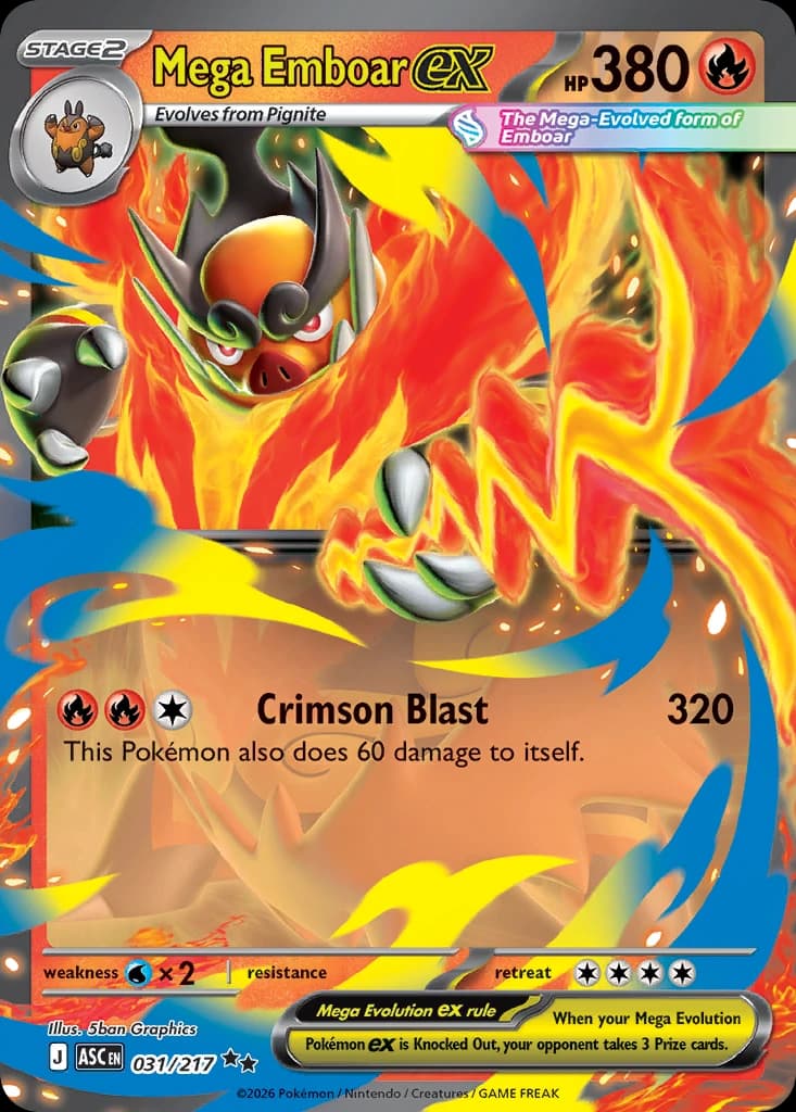 Mega Emboar ex - Ascended Heroes 031/217 - Resim 1
