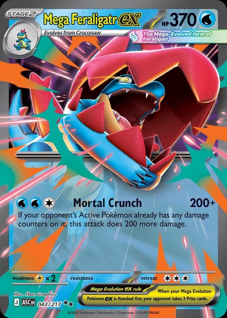 Mega Feraligatr ex - Ascended Heroes 043/217 - Resim 1