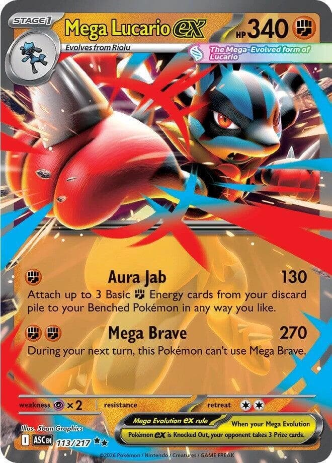 Mega Lucario EX 113/217 - Resim 1