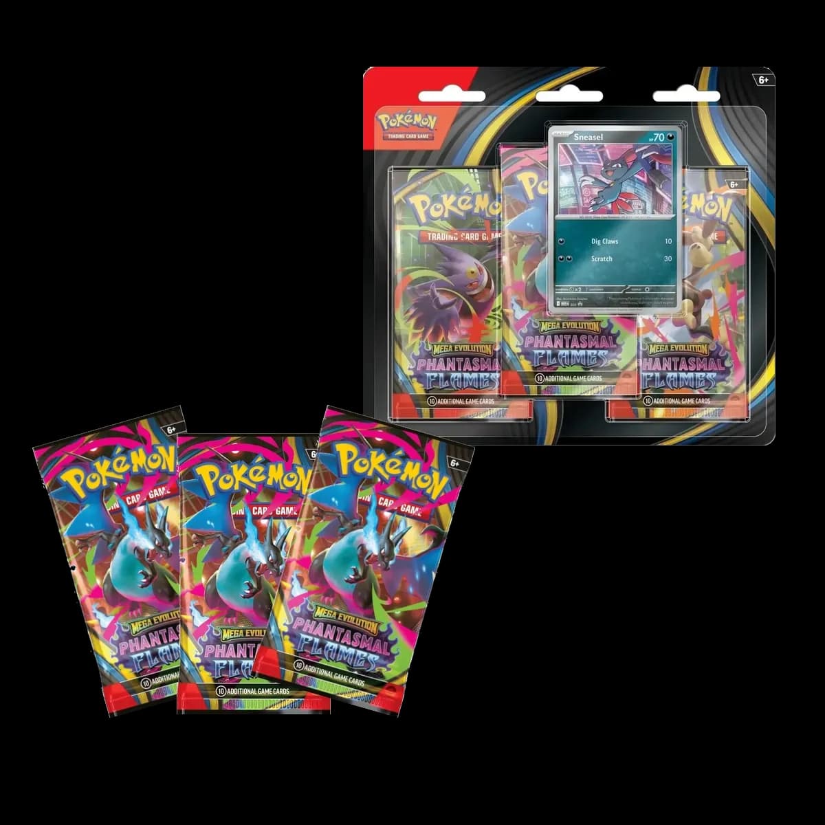 Pokemon TCG Phantasmal Flames 3'lü Blister Paket - Sneasel - Resim 2