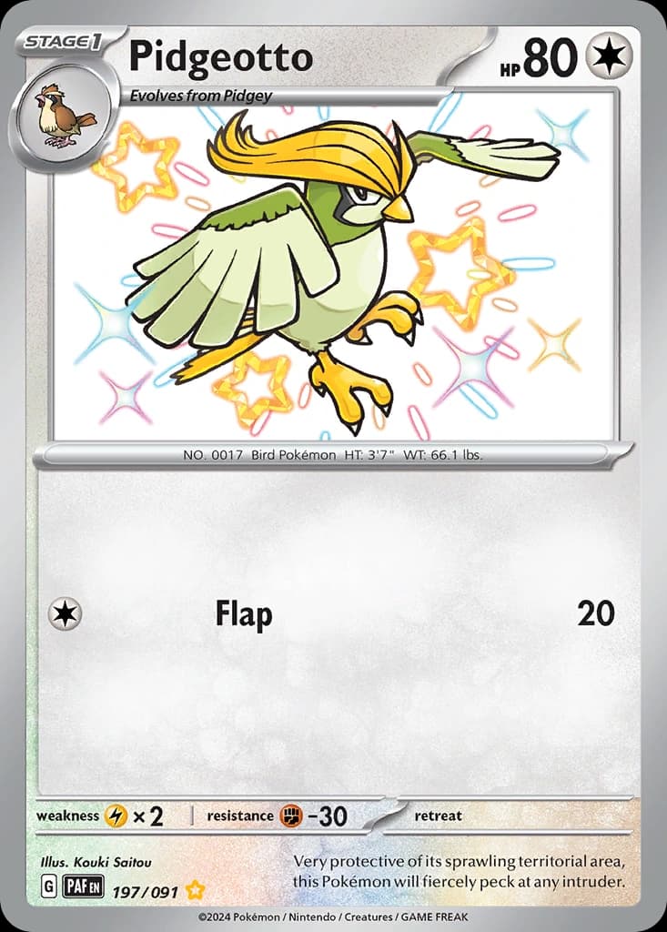 Pidgeotto - Paldean Fates 197/091 - Resim 1