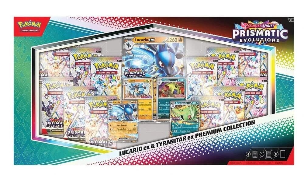 Pokemon TCG Prismatic Evolutions Lucario ex & Tyranitar ex Premium Collection - Resim 1