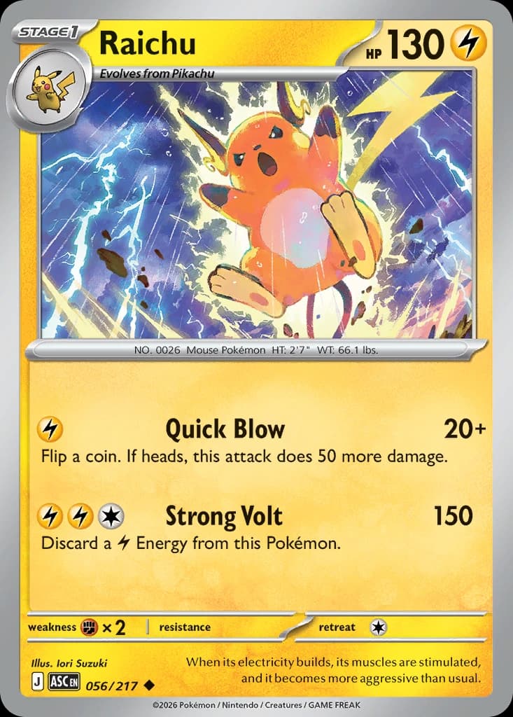 Raichu - Ascended Heroes 056/217 - Resim 1