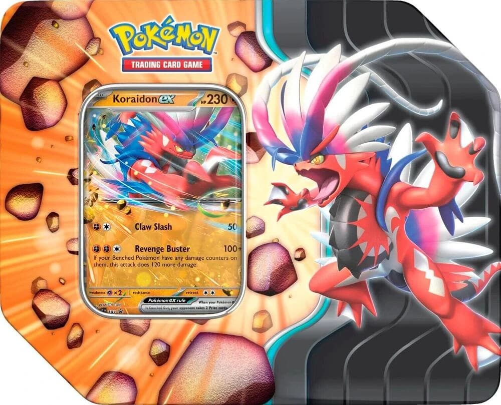 Pokemon TCG Slashing Legends Tin - Koraidon ex - Resim 1