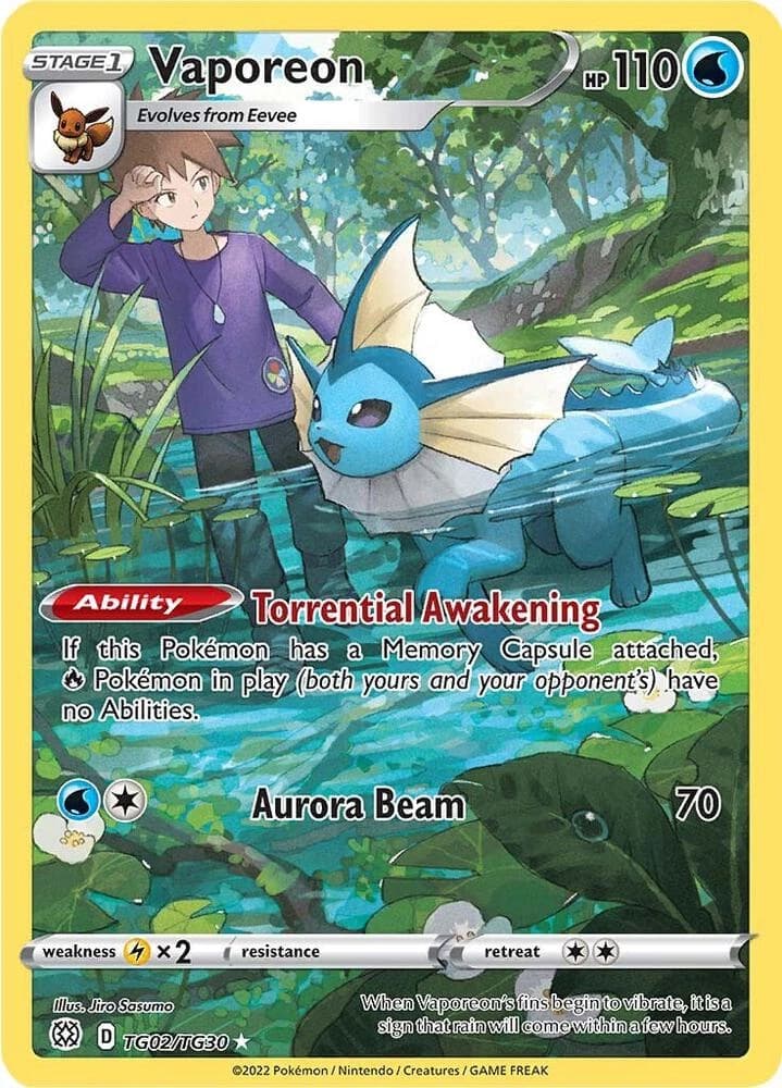 Vaporeon - SWSH09: Brilliant Stars Trainer Gallery TG02/TG30 - Resim 1