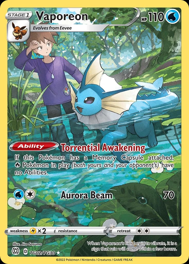 Vaporeon - SWSH09: Brilliant Stars Trainer Gallery TG02/TG30