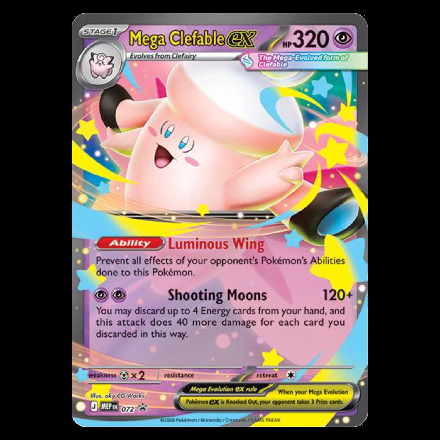 Pokemon TCG Mega Evolution Moonlit Tin - Mega Clefable ex - Resim 3