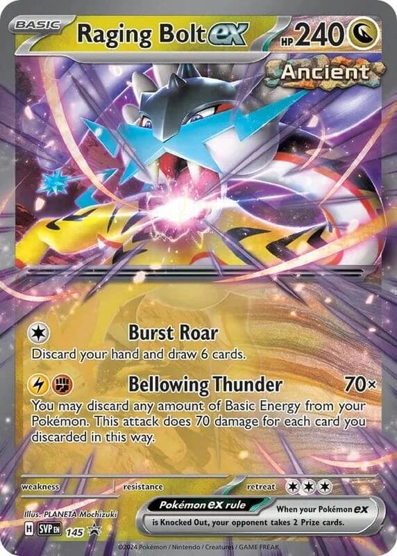 Raging Bolt ex - Scarlet & Violet Black Star Promos 145 - Resim 1